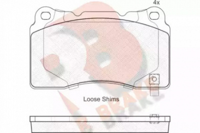 R BRAKE rb1990 -  Комплект тормозных колодок, дисковый тормоз